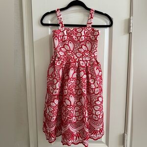 Marlo Kids Red and White Lace Dress - size 7-8